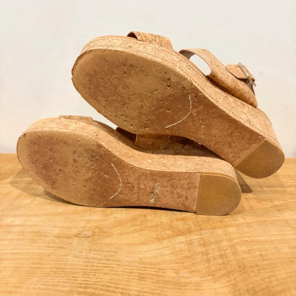 Corso Como Fairen Platform Wedge Natural Cork Sandal CC-FAIREN 7.5M slingback